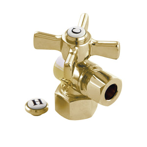 Millennium CC43102ZX 1/2-Inch FIP x 3/8-Inch OD Comp Quarter-Turn Angle Stop Valve, Polished Brass