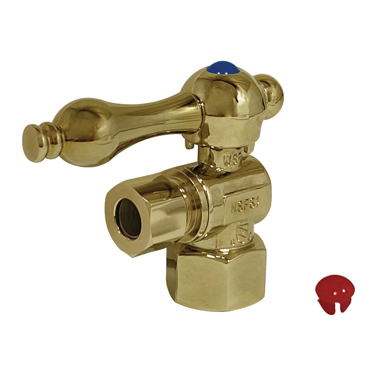 Vintage CC43102 1/2-Inch FIP x 3/8-Inch OD Comp Quarter-Turn Angle Stop Valve, Polished Brass