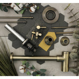 Trimscape CC43103DLVOKB30 Contemporary Plumbing Sink Trim Kit with Bottle Trap and Overflow Drain, Antique Brass