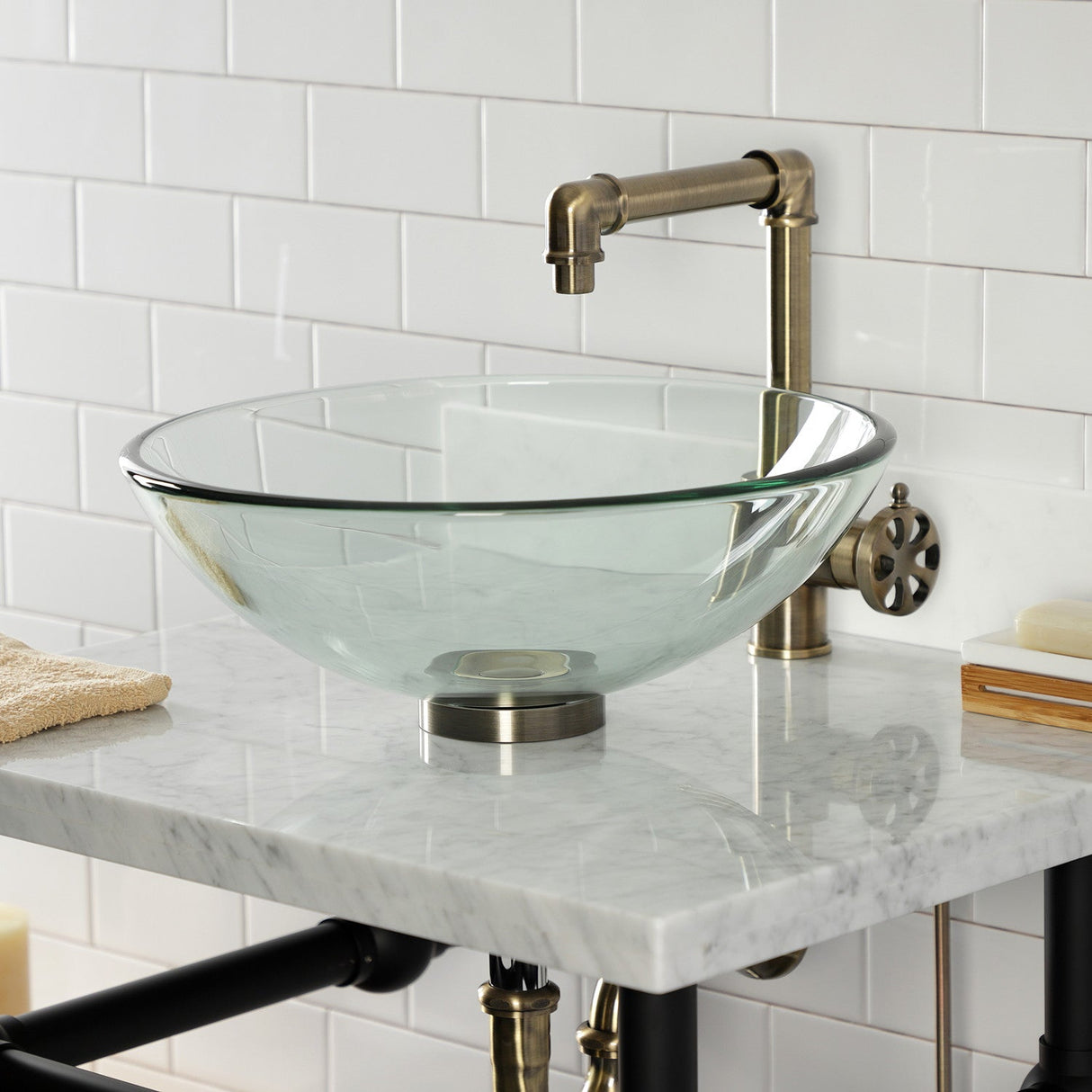 Trimscape CC43103VKB30 Traditional Plumbing Sink Trim Kit with P-Trap and Drain, Antique Brass