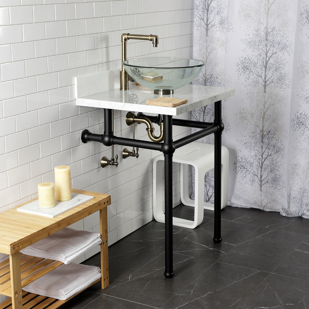 Trimscape CC43103VKB30 Traditional Plumbing Sink Trim Kit with P-Trap and Drain, Antique Brass