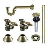 Trimscape CC43103VKB30 Traditional Plumbing Sink Trim Kit with P-Trap and Drain, Antique Brass
