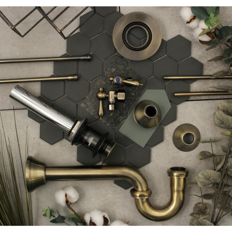 Trimscape CC43103VOKB30 Traditional Plumbing Sink Trim Kit with P-Trap and Overflow Drain, Antique Brass