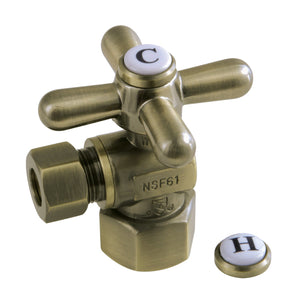 Vintage CC43103X 1/2-Inch FIP x 3/8-Inch OD Comp Quarter-Turn Angle Stop Valve, Antique Brass