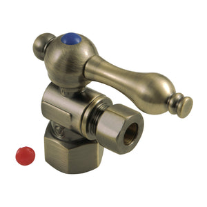 Vintage CC43103 1/2-Inch FIP x 3/8-Inch OD Comp Quarter-Turn Angle Stop Valve, Antique Brass