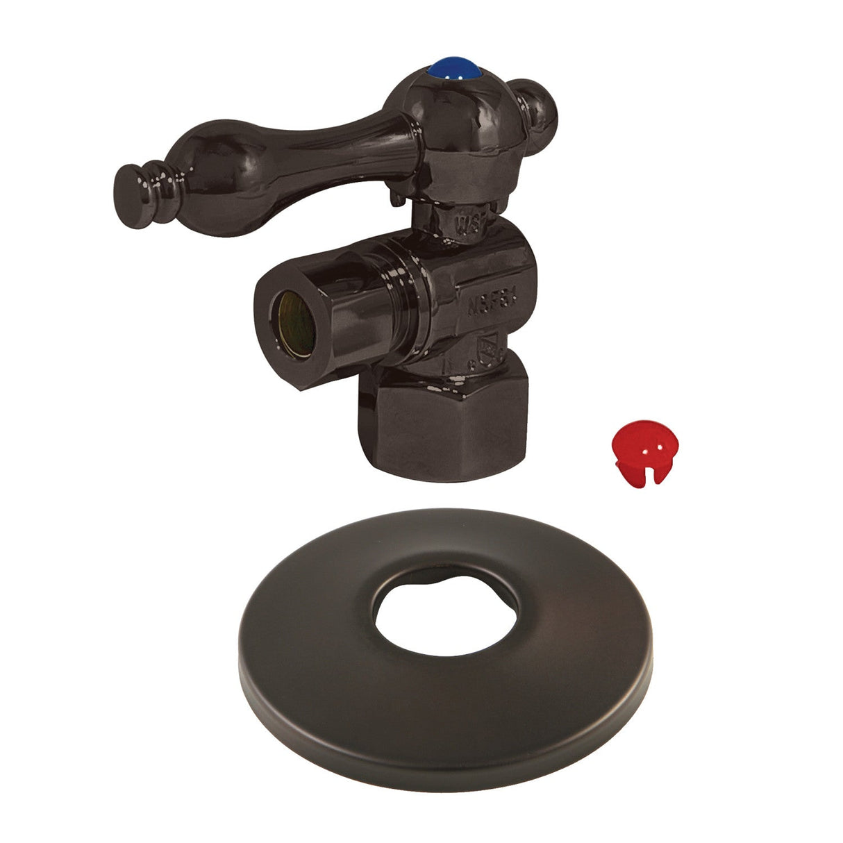 Vintage CC43105K 1/2-Inch FIP x 3/8-Inch OD Comp Quarter-Turn Angle Stop Valve with Flange, Oil Rubbed Bronze