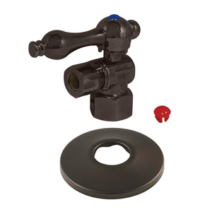 Vintage CC43105K 1/2-Inch FIP x 3/8-Inch OD Comp Quarter-Turn Angle Stop Valve with Flange, Oil Rubbed Bronze