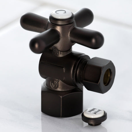 Vintage CC43105X 1/2-Inch FIP x 3/8-Inch OD Comp Quarter-Turn Angle Stop Valve, Oil Rubbed Bronze