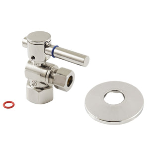 Concord CC43106DLK 1/2-Inch FIP x 3/8-Inch OD Comp Quarter-Turn Angle Stop Valve with Flange, Polished Nickel