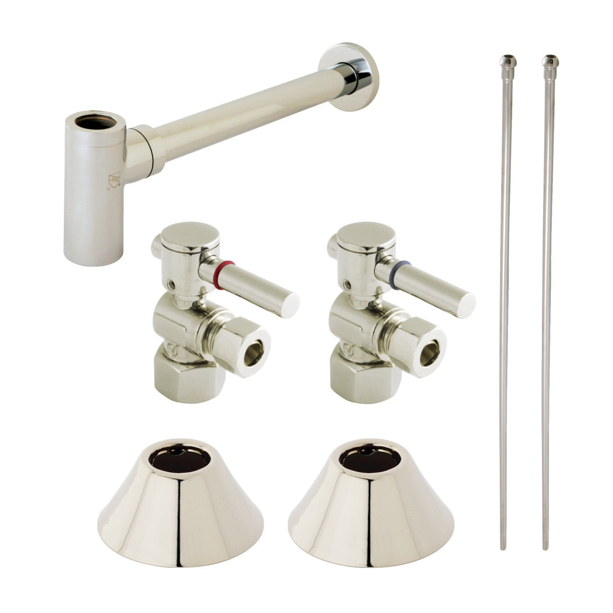 Trimscape CC43106DLLKB30 Contemporary Plumbing Sink Trim Kit with Bottle Trap, Polished Nickel