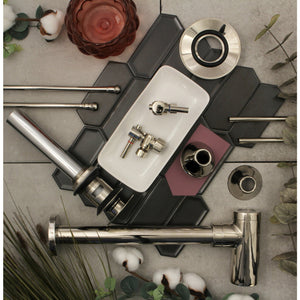 Trimscape CC43106DLVOKB30 Contemporary Plumbing Sink Trim Kit with Bottle Trap and Overflow Drain, Polished Nickel