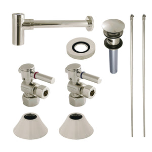 Trimscape CC43106DLVOKB30 Contemporary Plumbing Sink Trim Kit with Bottle Trap and Overflow Drain, Polished Nickel