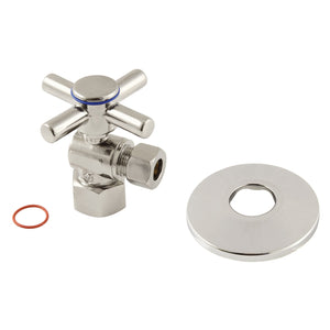 Concord CC43106DXK 1/2-Inch FIP x 3/8-Inch OD Comp Quarter-Turn Angle Stop Valve with Flange, Polished Nickel