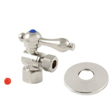 Vintage CC43106K 1/2-Inch FIP x 3/8-Inch OD Comp Quarter-Turn Angle Stop Valve with Flange, Polished Nickel