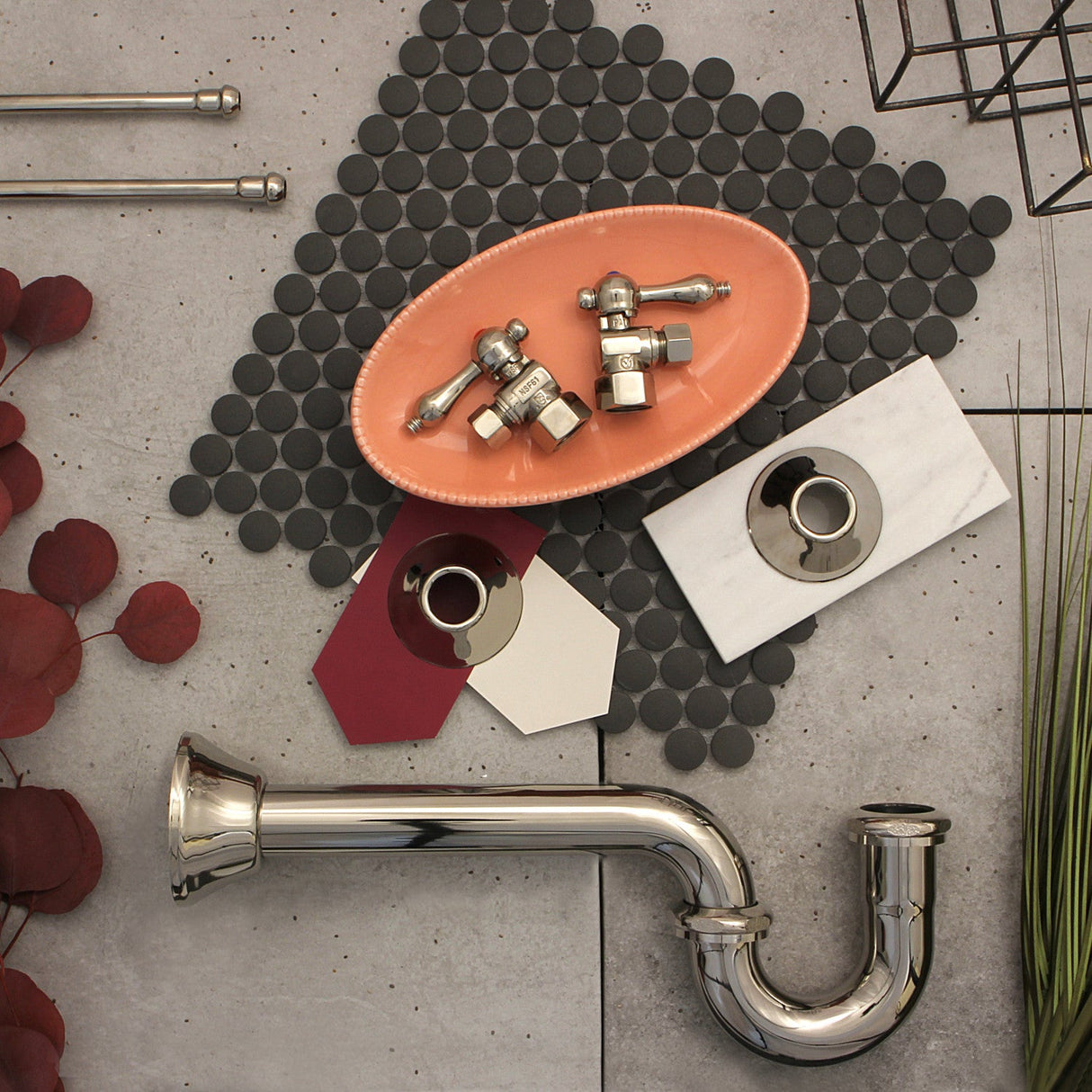 Trimscape CC43106LKB30 Traditional Plumbing Sink Trim Kit with P-Trap, Polished Nickel