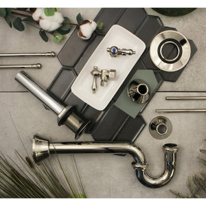 Trimscape CC43106VKB30 Traditional Plumbing Sink Trim Kit with P-Trap and Drain, Polished Nickel