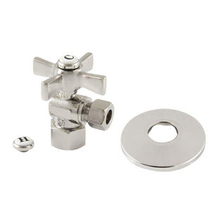 Millennium CC43106ZXK 1/2-Inch FIP x 3/8-Inch OD Comp Quarter-Turn Angle Stop Valve with Flange, Polished Nickel