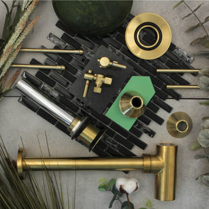 Trimscape CC43107DLVKB30 Contemporary Plumbing Sink Trim Kit with Bottle Trap and Drain, Brushed Brass