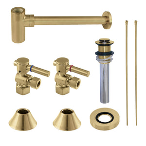 Trimscape CC43107DLVKB30 Contemporary Plumbing Sink Trim Kit with Bottle Trap and Drain, Brushed Brass