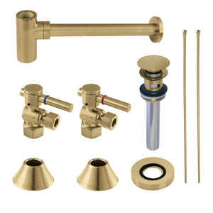 Trimscape CC43107DLVOKB30 Contemporary Plumbing Sink Trim Kit with Bottle Trap and Overflow Drain, Brushed Brass