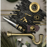 Trimscape CC43107VOKB30 Traditional Plumbing Sink Trim Kit with P-Trap and Overflow Drain, Brushed Brass