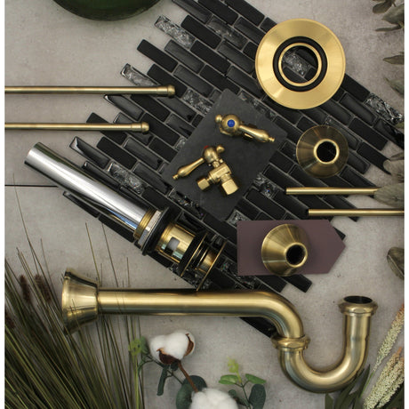 Trimscape CC43107VOKB30 Traditional Plumbing Sink Trim Kit with P-Trap and Overflow Drain, Brushed Brass