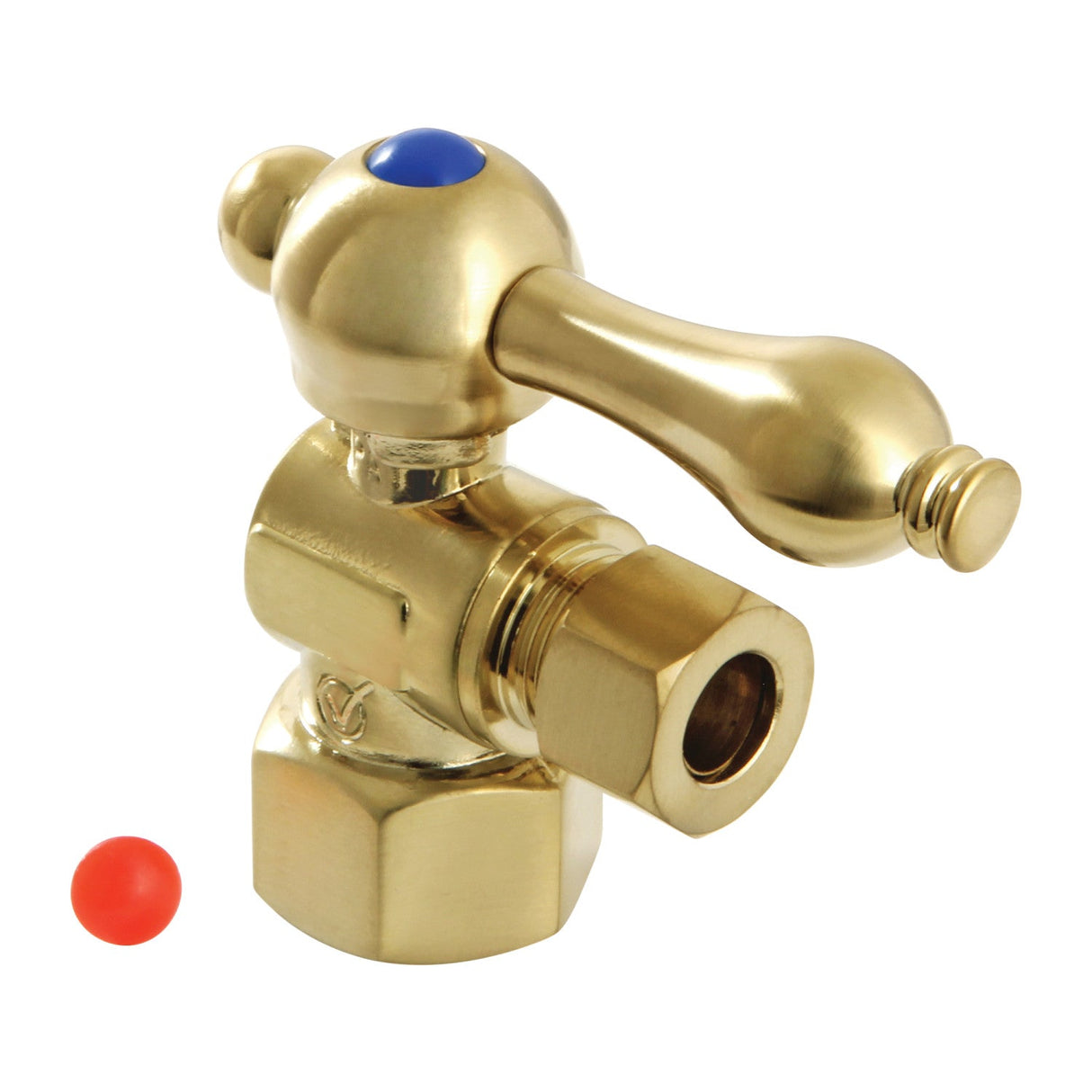 Vintage CC43107 1/2-Inch FIP x 3/8-Inch OD Comp Quarter-Turn Angle Stop Valve, Brushed Brass