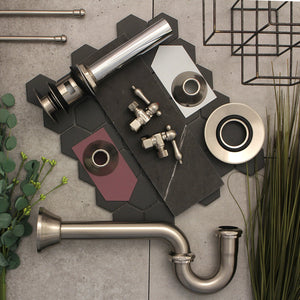 Vintage CC43108 1/2-Inch FIP x 3/8-Inch OD Comp Quarter-Turn Angle Stop Valve, Brushed Nickel