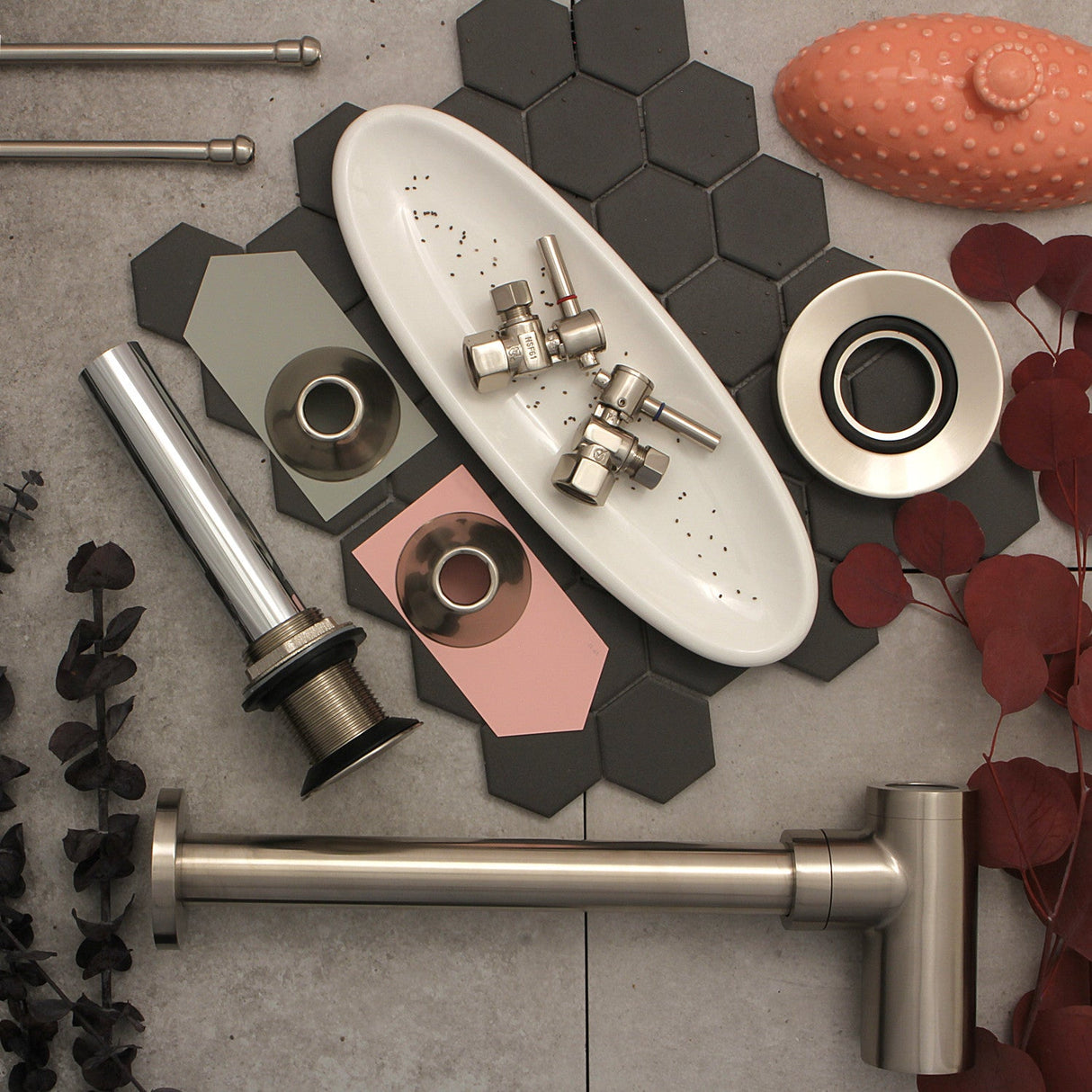 Concord CC43108DL 1/2-Inch FIP x 3/8-Inch OD Comp Quarter-Turn Angle Stop Valve, Brushed Nickel