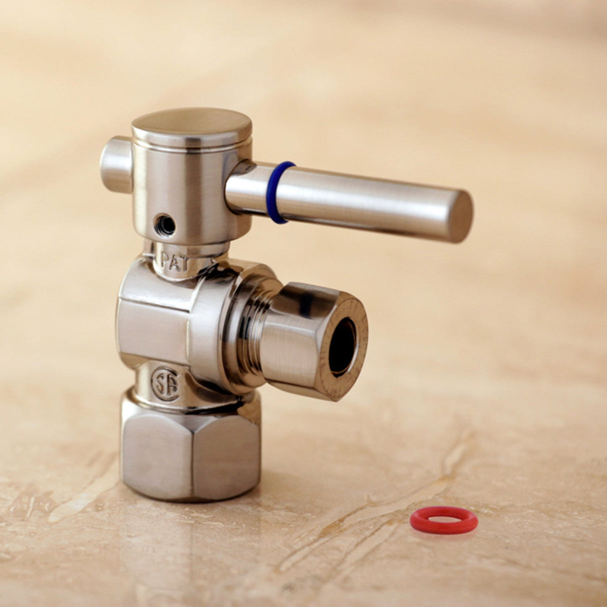 Concord CC43108DL 1/2-Inch FIP x 3/8-Inch OD Comp Quarter-Turn Angle Stop Valve, Brushed Nickel