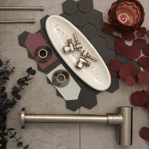 Trimscape CC43108DLLKB30 Contemporary Plumbing Sink Trim Kit with Bottle Trap, Brushed Nickel