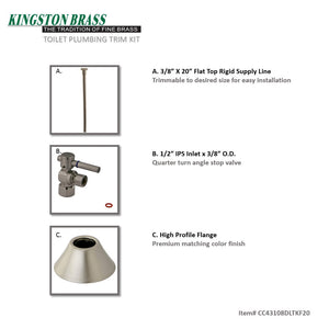 Trimscape CC43108DLTKF20 Contemporary Plumbing Toilet Trim Kit, Brushed Nickel