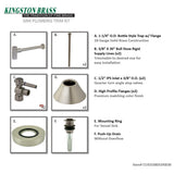 Trimscape CC43108DLVKB30 Contemporary Plumbing Sink Trim Kit with Bottle Trap and Drain, Brushed Nickel