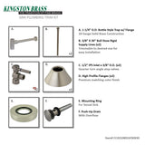 Trimscape CC43108DLVOKB30 Contemporary Plumbing Sink Trim Kit with Bottle Trap and Overflow Drain, Brushed Nickel