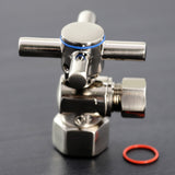 Concord CC43108DX 1/2-Inch FIP x 3/8-Inch OD Comp Quarter-Turn Angle Stop Valve, Brushed Nickel