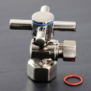 Concord CC43108DX 1/2-Inch FIP x 3/8-Inch OD Comp Quarter-Turn Angle Stop Valve, Brushed Nickel