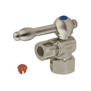 Vintage CC43108KL 1/2-Inch FIP x 3/8-Inch OD Comp Quarter-Turn Angle Stop Valve, Brushed Nickel