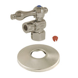 Vintage CC43108K 1/2-Inch FIP x 3/8-Inch OD Comp Quarter-Turn Angle Stop Valve with Flange, Brushed Nickel