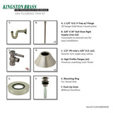 Trimscape CC43108VKB30 Traditional Plumbing Sink Trim Kit with P-Trap and Drain, Brushed Nickel