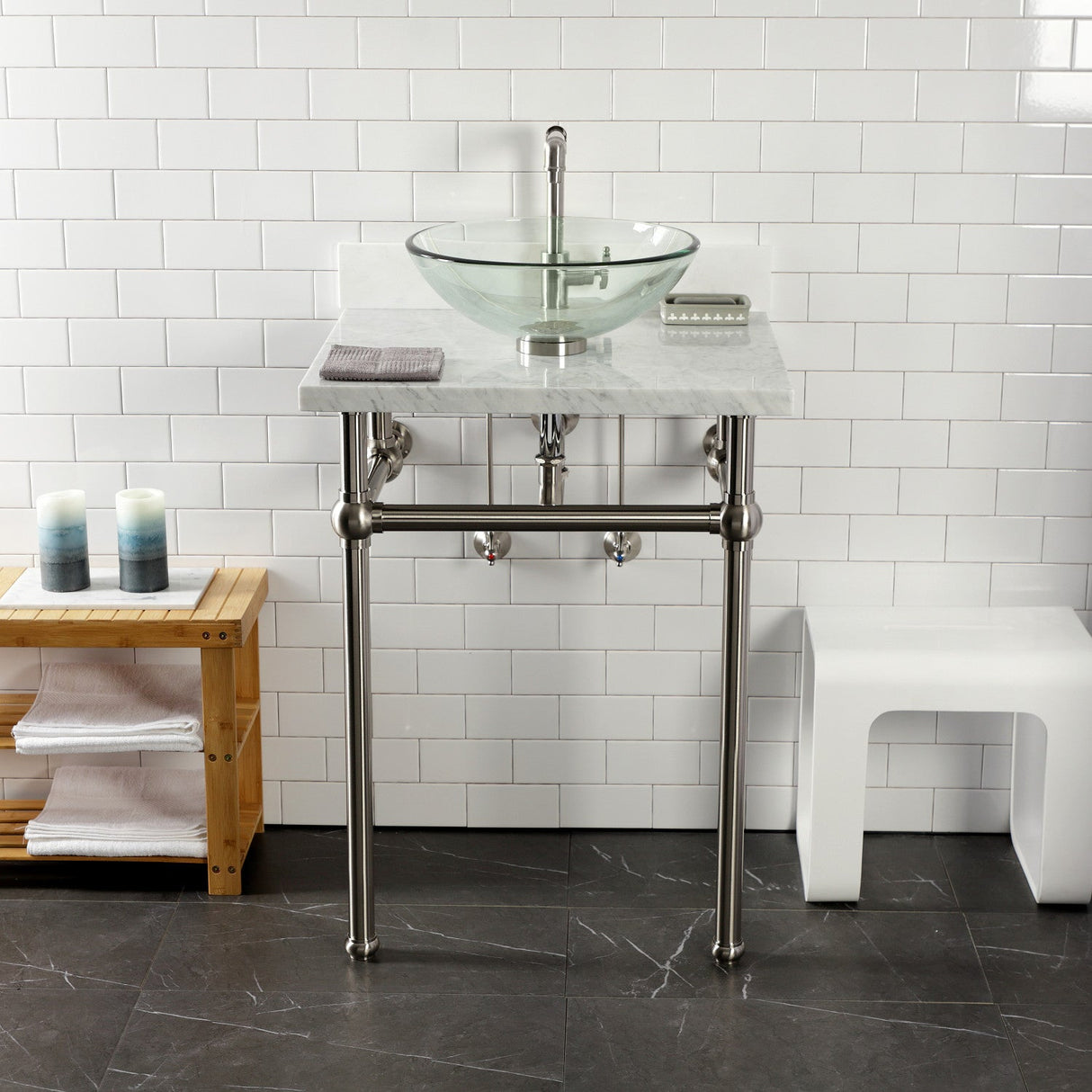 Trimscape CC43108VKB30 Traditional Plumbing Sink Trim Kit with P-Trap and Drain, Brushed Nickel