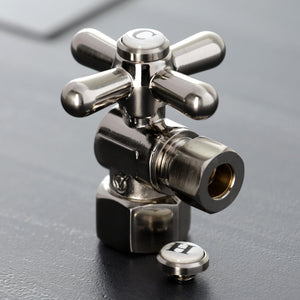 Vintage CC43108X 1/2-Inch FIP x 3/8-Inch OD Comp Quarter-Turn Angle Stop Valve, Brushed Nickel