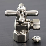 Vintage CC43108X 1/2-Inch FIP x 3/8-Inch OD Comp Quarter-Turn Angle Stop Valve, Brushed Nickel