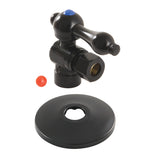 Victorian CC43200K 1/2-Inch Sweat x 3/8-Inch OD Comp Quarter-Turn Angle Stop Valve with Flange, Matte Black