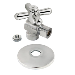 Vintage CC43201XK 1/2-Inch Sweat x 3/8-Inch OD Comp Quarter-Turn Angle Stop Valve with Flange, Polished Chrome