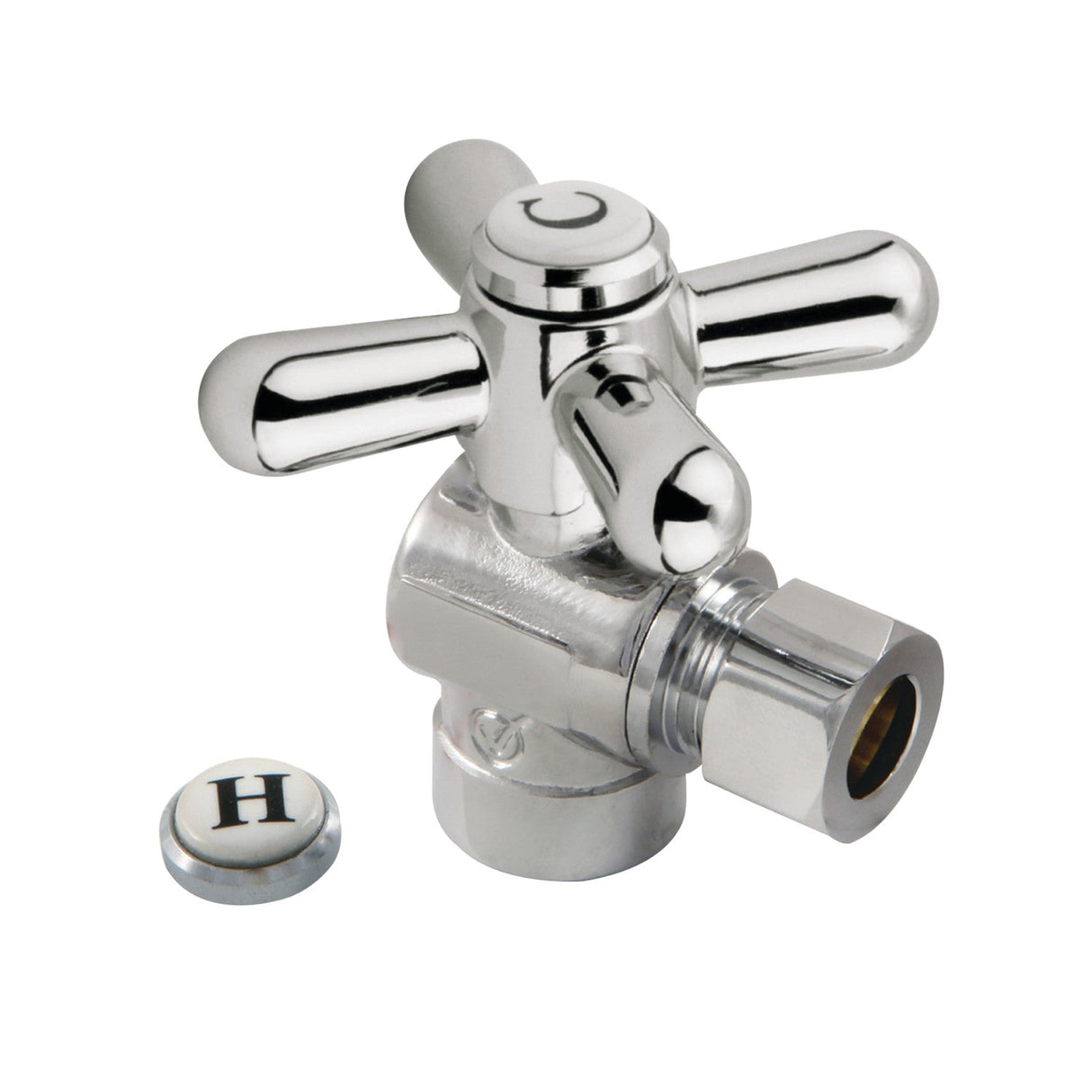Vintage CC43201X 1/2-Inch Sweat x 3/8-Inch OD Comp Quarter-Turn Angle Stop Valve, Polished Chrome