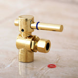 Concord CC43202DL 1/2-Inch Sweat x 3/8-Inch OD Comp Quarter-Turn Angle Stop Valve, Polished Brass