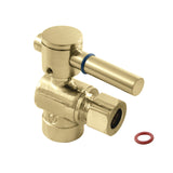 Concord CC43202DL 1/2-Inch Sweat x 3/8-Inch OD Comp Quarter-Turn Angle Stop Valve, Polished Brass