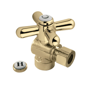 Vintage CC43202X 1/2-Inch Sweat x 3/8-Inch OD Comp Quarter-Turn Angle Stop Valve, Polished Brass