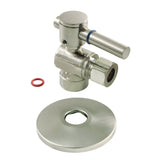 Concord CC43208DLK 1/2-Inch Sweat x 3/8-Inch OD Comp Quarter-Turn Angle Stop Valve with Flange, Brushed Nickel