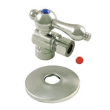 CC43208K 1/2-Inch Sweat x 3/8-Inch OD Comp Quarter-Turn Angle Stop Valve with Flange, Brushed Nickel